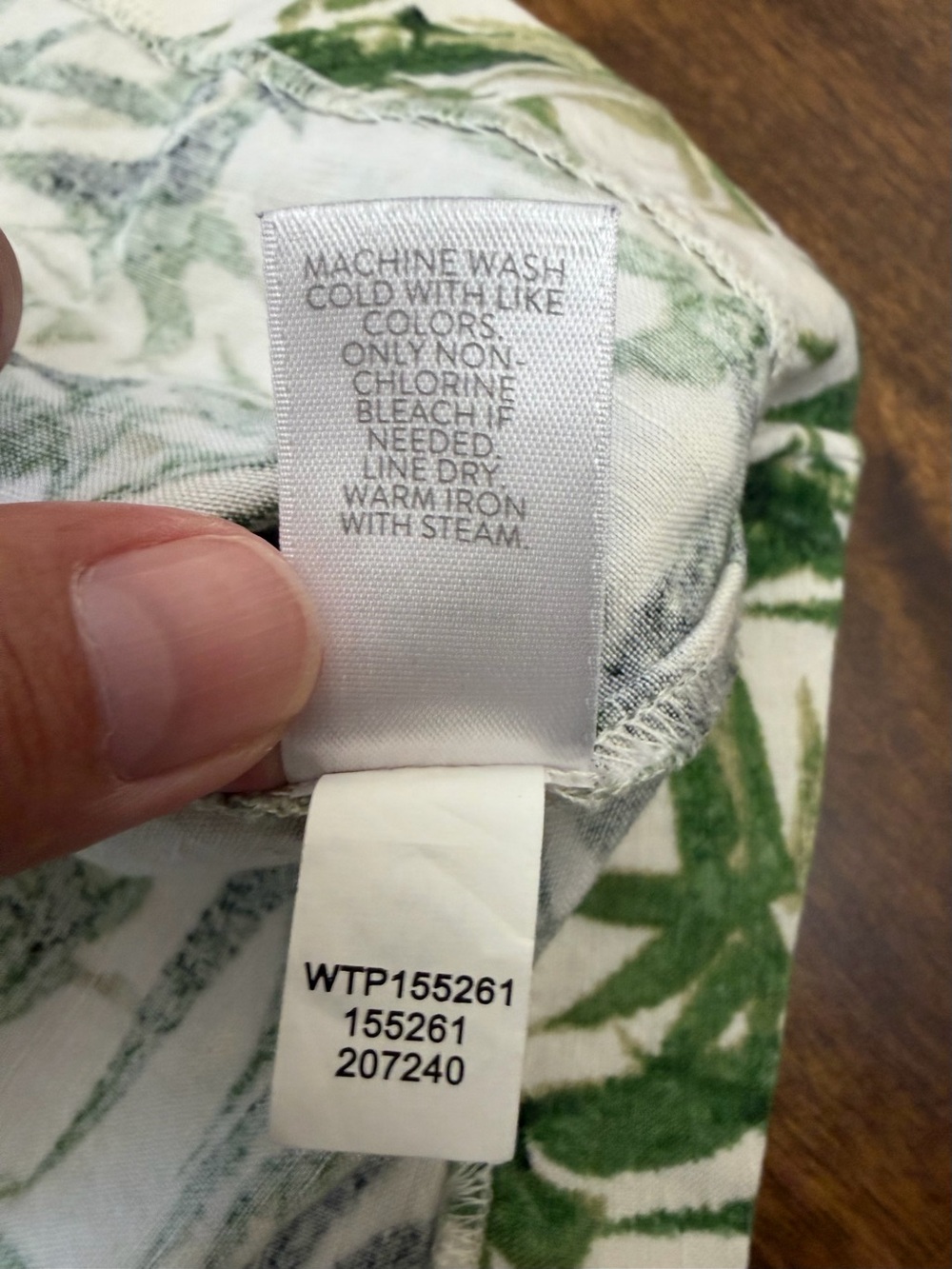 J Jill Top Green Linen Bamboo Leaf Print Tropical Botanical Coastal Beach L NWOT - Picture 8 of 10
